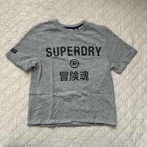 Superdry hemmed cropped T-Shirt